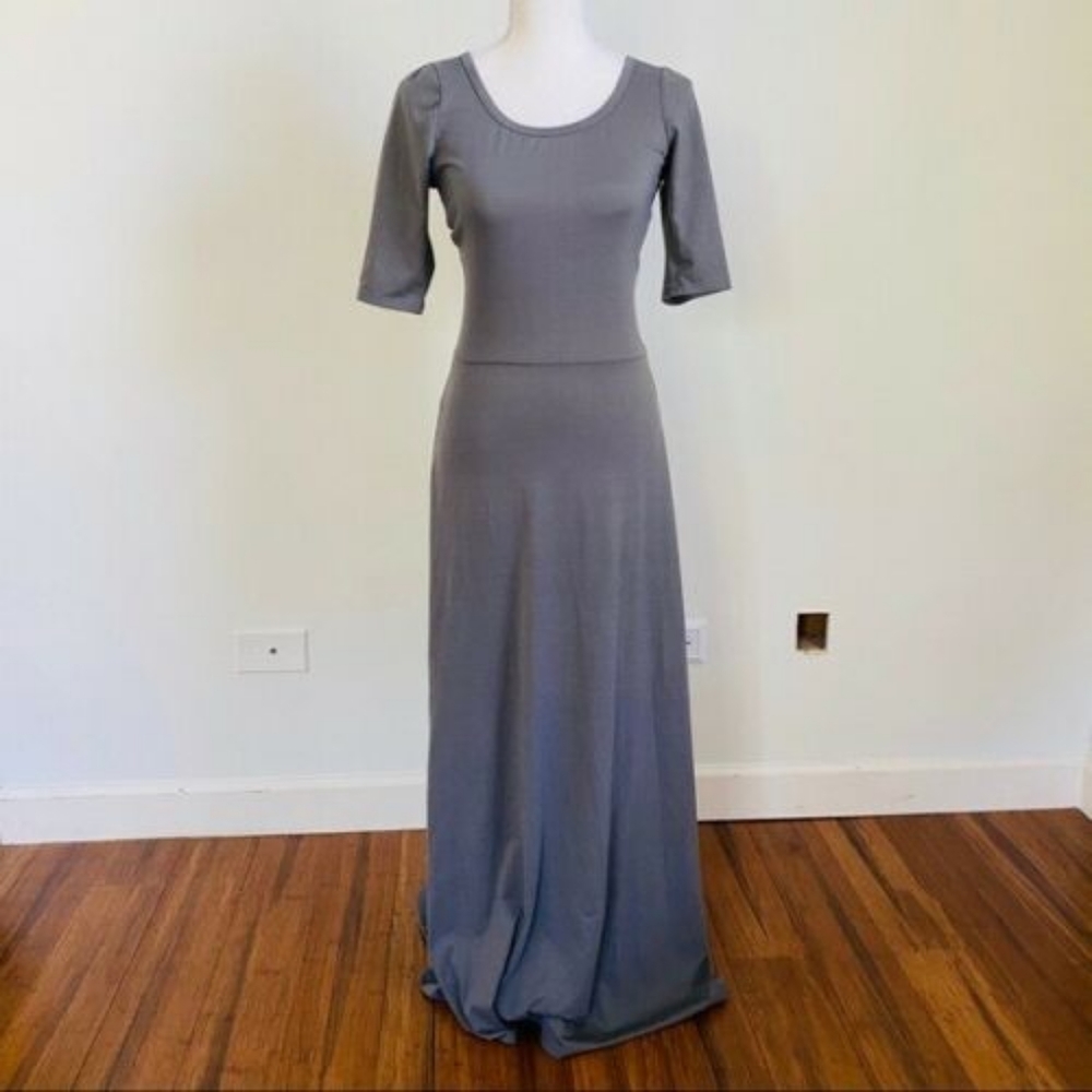 LuLaRoe Ana Long Sleeve Maxi Dress Gray Medium NWT